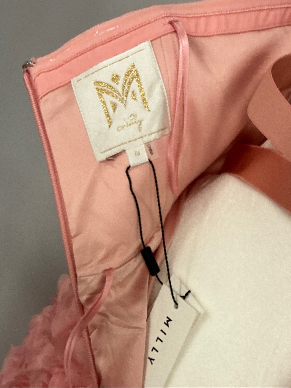 Milly Strapless Sweetheart Rose-Appliqué Gown in Blush Pink - Picture 3 of 4